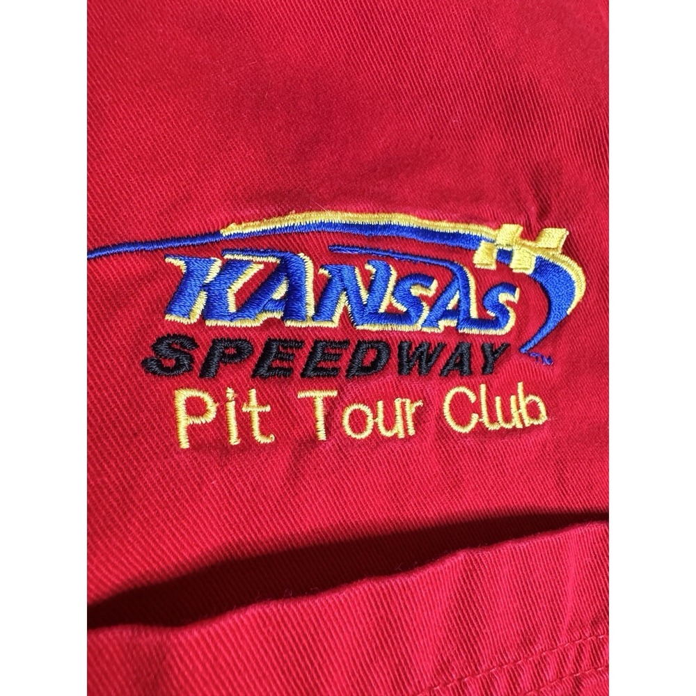 Kansas Speedway Pit Tour Club Men's Red Shirt Short Sleeve Button Down Large - Picture 3 of 9